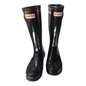 Hunter Original Black Tall Glossy Rain Boots